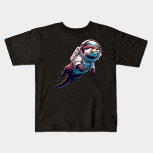 Otter Astronaut in Space Kids T-Shirt